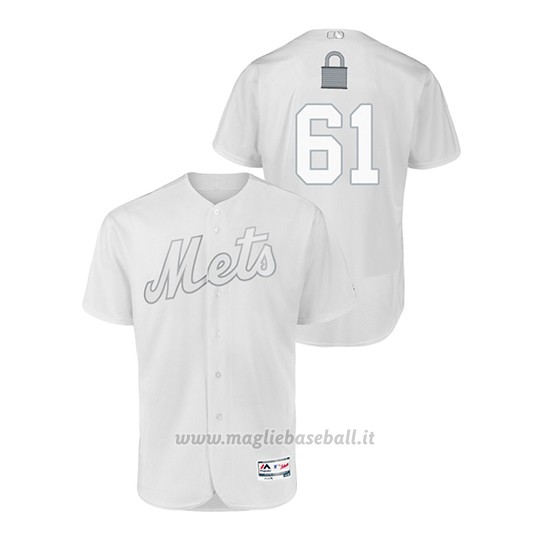 Maglia Baseball Uomo New Y Ork Mets Walter Lockett 2019 Players Weekend Autentico Bianco
